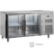 De koelwerkbank van Gastro-Inox 2 glazen deuren met een afemting van 1500(b)x700(d)x850(h)mm